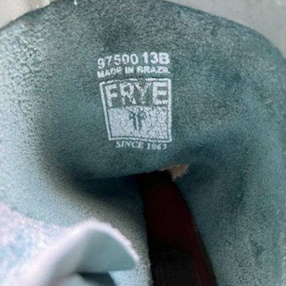 Light Aqua Blue Frye Engineer Boots Size 13 - Picture 5 of 5